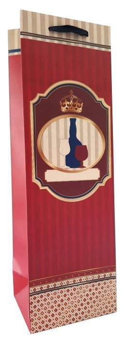 Torebka ozdobna prezentowa butelka 6602D 12x35x10cm p12, mix cena za 1 szt