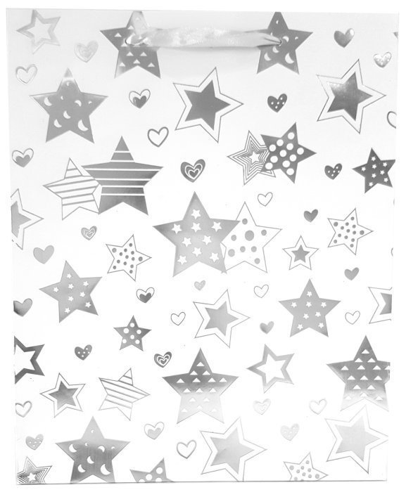 Torebka ozdobna prezentowa świąteczna metalik 6004A 30x39x12cm p12, mix cena za 1 szt
