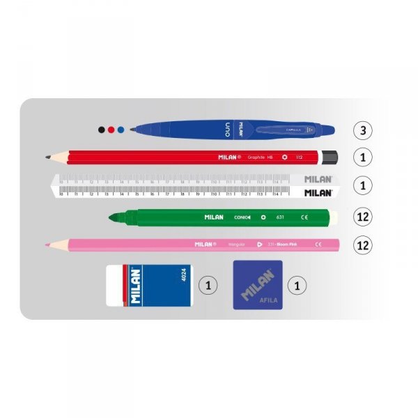 Multipiórnik 4 piórniki HAPPY BOTS fioletowy 08872HBP MILAN