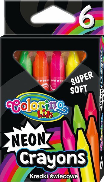 Kredki świecowe neonowe trójkątne 6 kol. Colorino Kids