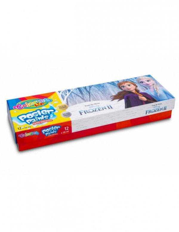 Farby plakatowe 12 kolorów 20ml Colorino Kids Frozen Kraina Lodu