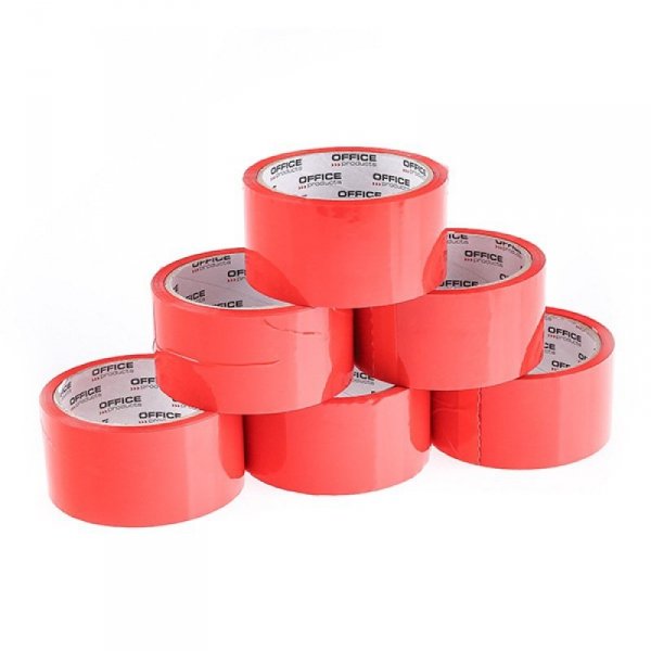 Taśma pakowa czerwona 4,8cm / 50yds / 36mic OFFICE PRODUCTS p6 cena za 1 szt