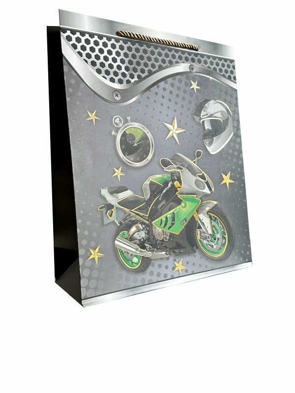 Torebka ozdobna prezentowa 4wz 18x23x10cm JP 622C Motory mix cena za 1 szt