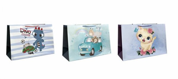 Torebka ozdobna prezentowa 3wz 30x42x20cm JP 4681H szerokie dno mix cena za 1 szt