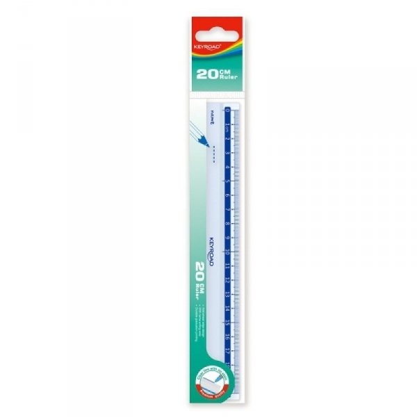 Linijka plastikowa KEYROAD 20 cm transparentna