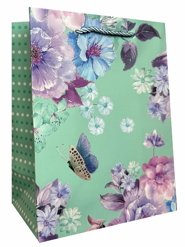Torebka ozdobna prezentowa Kwiaty JP636C 18x23x10cm mix cena za 1 szt