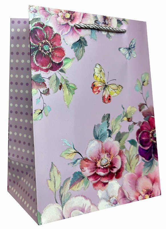 Torebka ozdobna prezentowa Kwiaty JP636B 26x32x10cm mix cena za 1 szt
