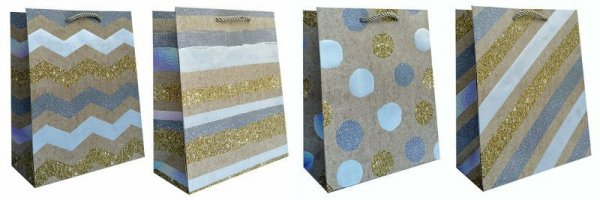 Torebka ozdobna prezentowa 4wz 30x41,5x12cm JP 635A mix cena za 1 szt
