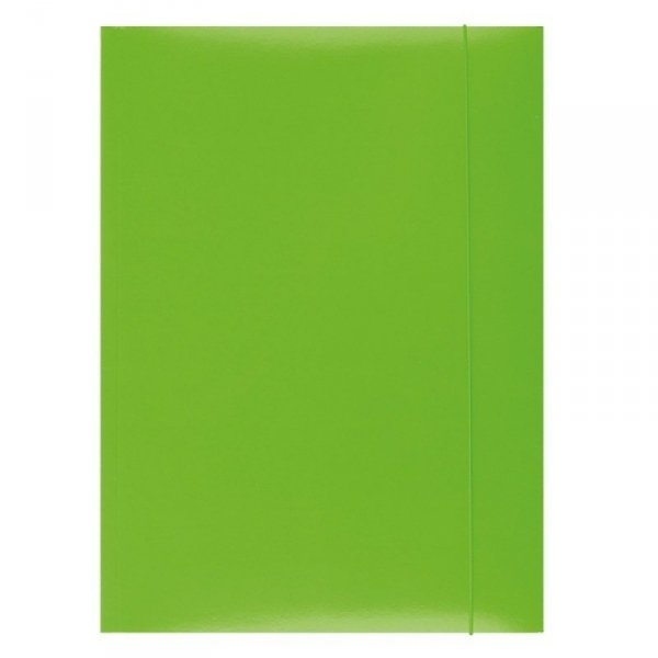 Teczka z gumką OFFICE PRODUCTS karton/lakier, A4, 350gsm, 3-skrz., zielona