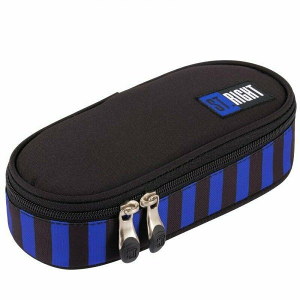 PROMO Piórnik saszetka usztywniona z wewnętrzną klapką ST.RIGHT PC-01 Black Blue