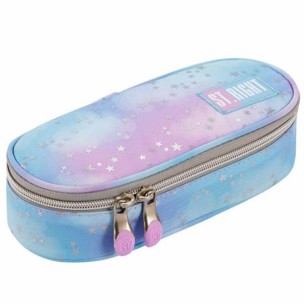 PROMO Piórnik saszetka usztywniona z wewnętrzną klapką ST.RIGHT PC-01 Pastel Stars