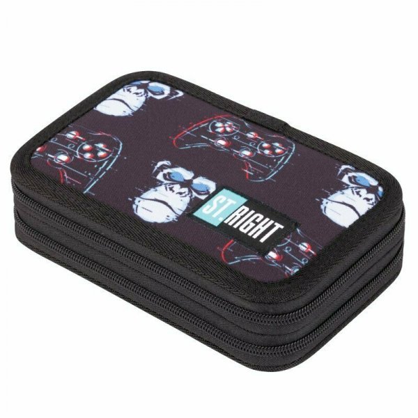 PROMO Piórnik dwukomorowy z wyposażeniem ST.RIGHT PC-04 Blue Gamer
