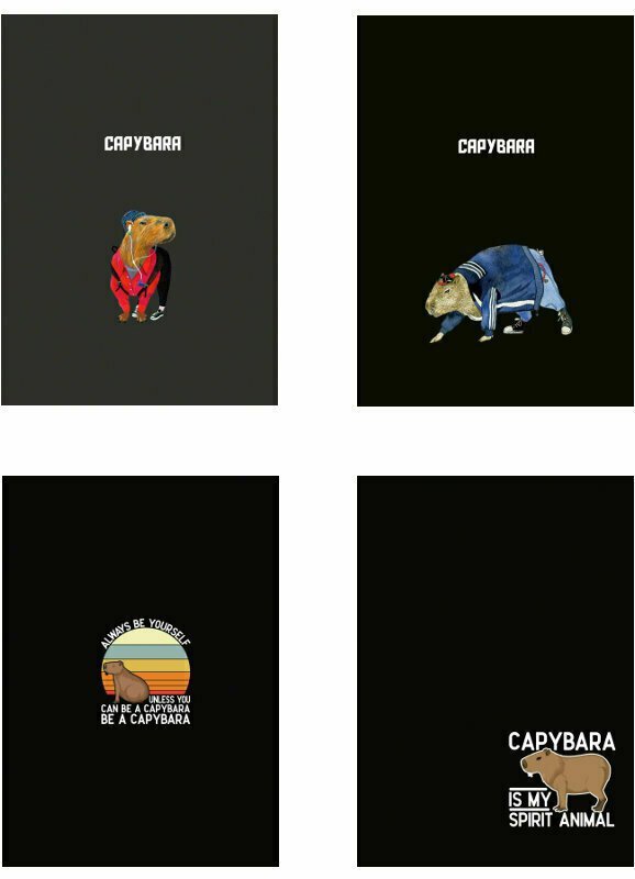 PROMO Zeszyt A5 60k linia laminowany Capybara p10 mix cena za 1 szt
