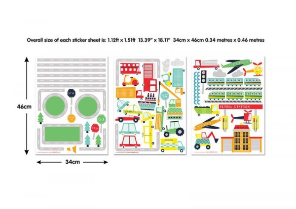 PROMO Naklejki ścienne zestaw Transport 44869 4x46cm p12 Walltastic