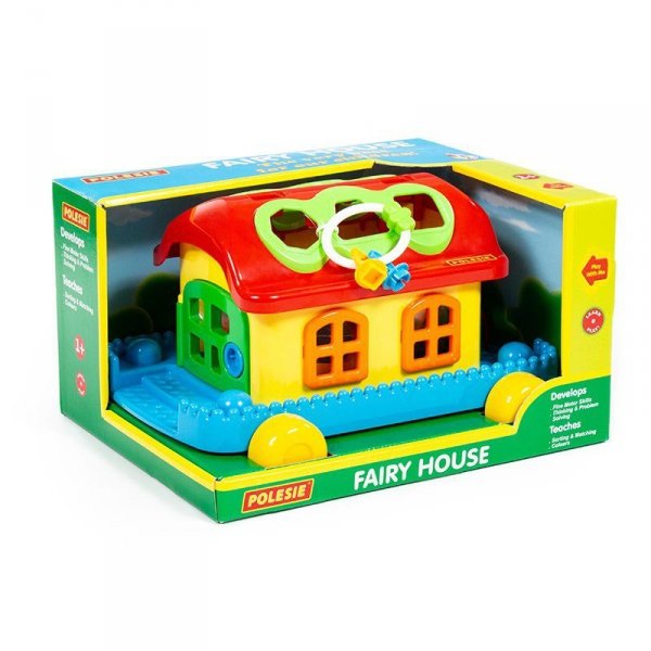 Polesie 70999 Domek sorter kształtów Bajka na kołach (w pudełku)