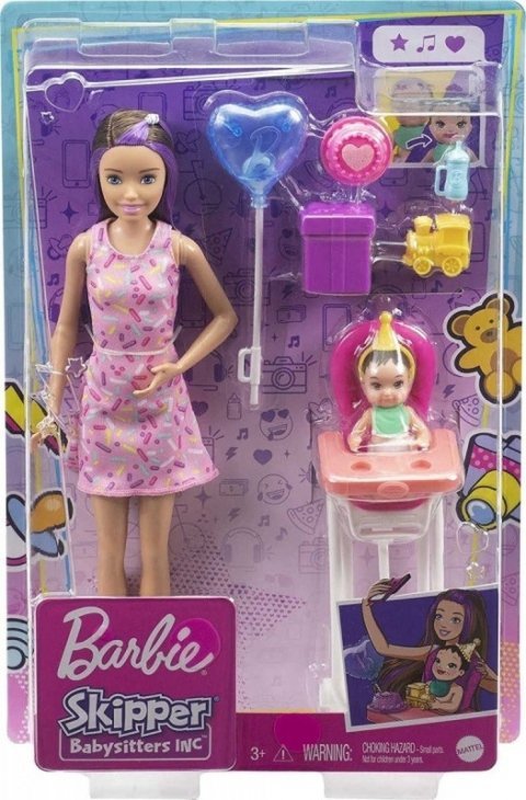 PROMO Barbie Lalka Skipper Miniurodziny krzesełko GRP40 MATTEL