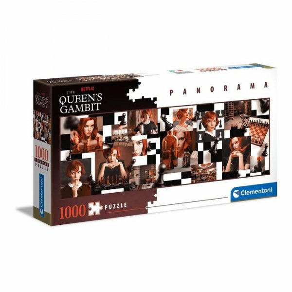 Clementoni Puzzle 1000el panorama Gambit Królowej. Queen&#039;s Gambit. Netflix 39696