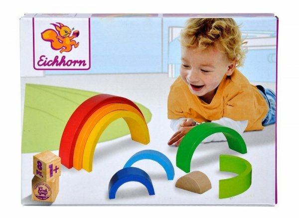 PROMO Tęczowe klocki drewniane 8 elementów 3458 Eichhorn