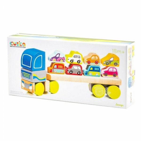 Drewniana ciężarówka z samochodami LM-12 13418 Cubika