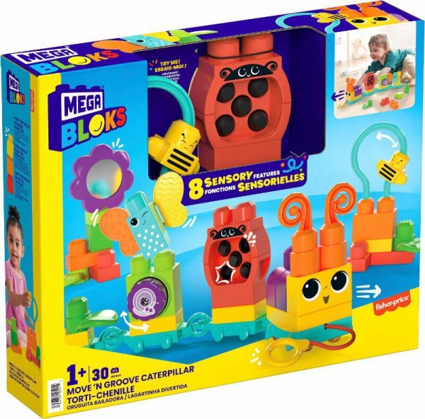 MEGA BLOKS Aktywizująca gąsieniczka do ciągnięcia HKN44 MATTEL
