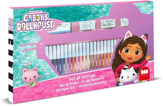 PROMO Pieczątki i pisaki 36szt do kolorowania Koci Domek Gabi. Gabby&#039;s Dollhouse 57117 Multiprint