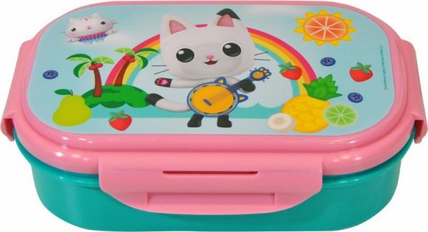 Pudełko śniadaniowe + sztućce 21x14x6cm Koci Domek Gabi. Gabby&#039;s Dollhouse GD00008 Kids Euroswan