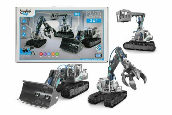 Pojazd hydrauliczny 3w1 do składania (168 elementów)