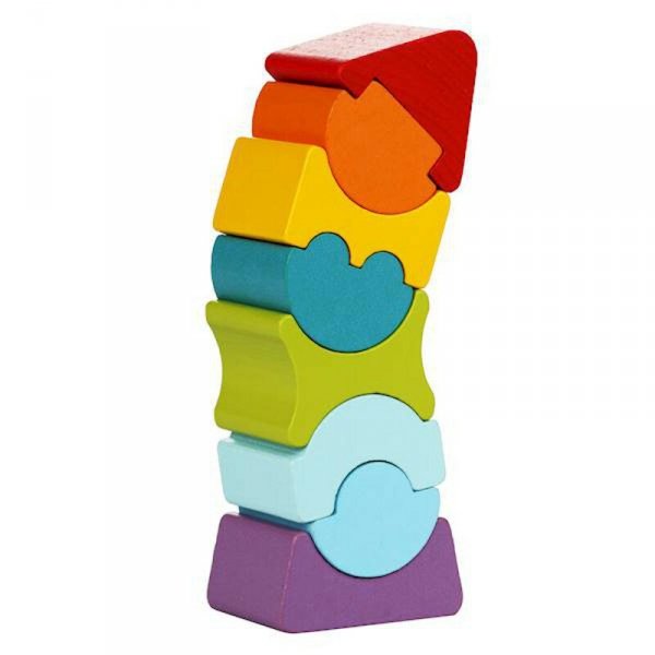 PROMO Balansująca krzywa wieża zabawka drewniana LD-8 12718 Cubika