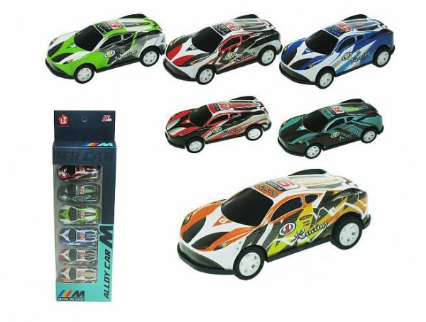 PROMO Zestaw autek wyścigowych 6szt 7,5cm z napędem 756-6A