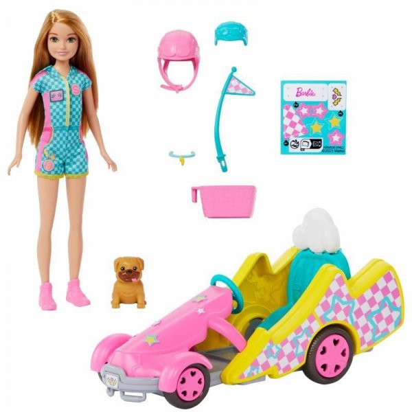 PROMO Barbie Gokart Stacie Pojazd filmowy i lalka HRM08 MATTEL