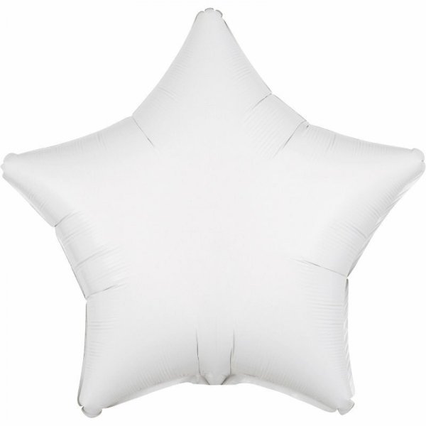 Balon foliowy metalik biały gwiazda 48cm 9914091