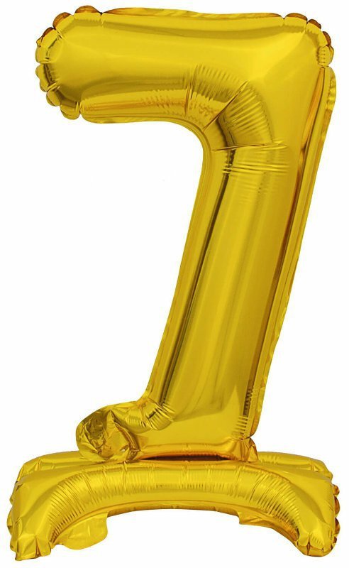 Balon foliowy mini cyfra 7 ze stopką złoto 22x40cm 9910075