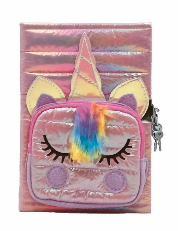 Pamiętnik Puffy Unicorn z kieszonką, różowy STN 8721