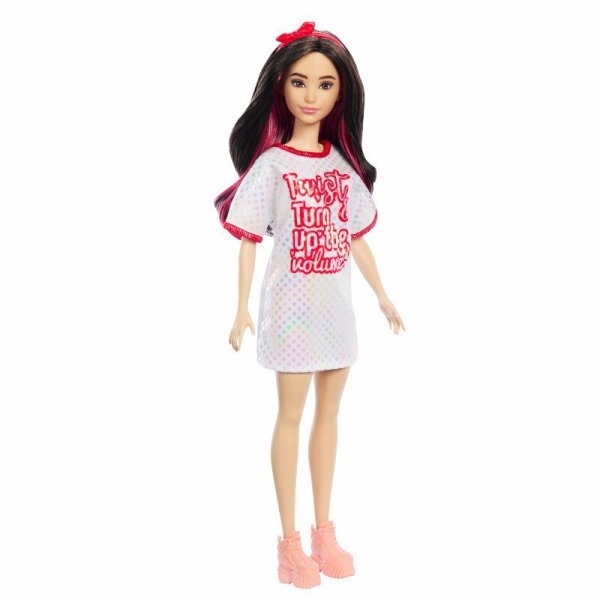 Barbie Lalka Fashionistas Sukienka opalizujące kropki 214 HRH12 MATTEL