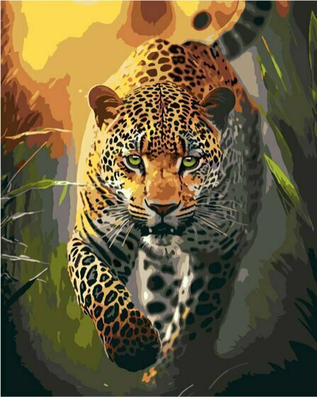 PROMO Malowanie po numerach - Pantera. Wdzięk drapieżnika 40x50cm QB900-017