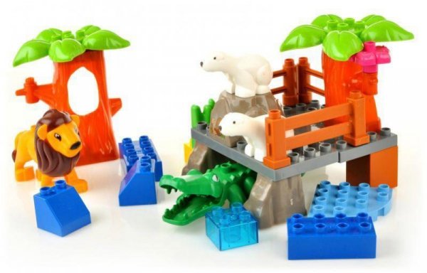 Edukacyjne Klocki - Duże ZOO - Ponad 110 Elementów Zestaw 1