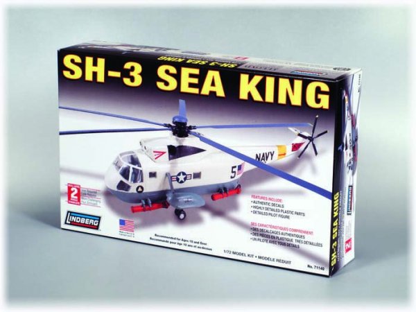 Model Plastikowy Do Sklejania Lindberg (USA) - Śmigłowiec Helikopter SH-3 Sea King - Lindberg