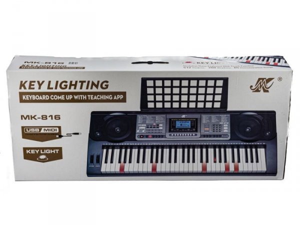 Keyboard Organy 61 Klawiszy Zasilacz MK-816 Z Funkcją Nauki Gry Przecena 8 - Meike