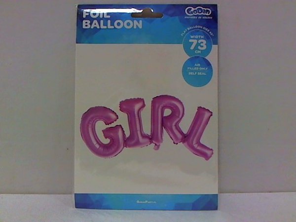 GODAN Balon foliowy napis GIRL róż73cm BN-AGIR 17950