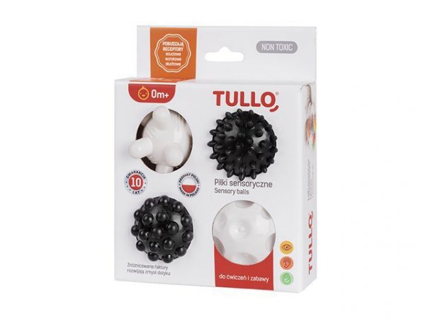 TULLO Piłki sensoryczne czarno-białe 4szt 461 74613