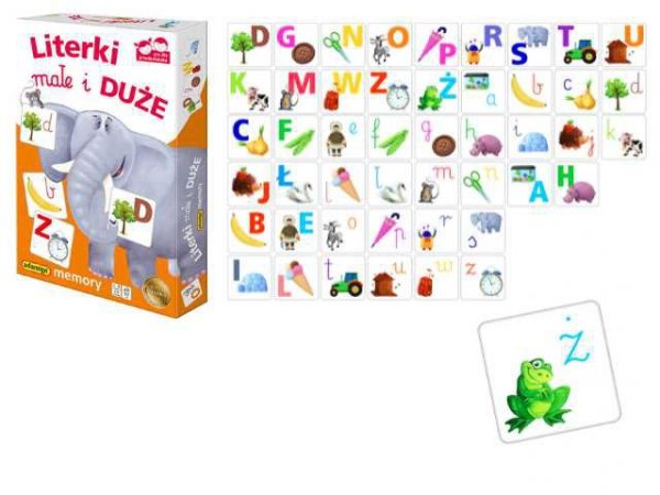 ADAMIGO Literki małe i duże Gra memory Adamigo N 07431