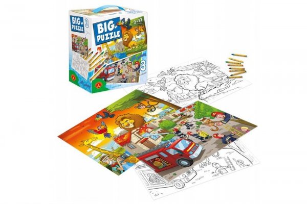 ALEXANDER Big puzzle 3 Zwierzęta afryk/Straż pożarna 24692