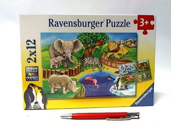 RAVENSBURGER RAV puzzle 2x12 Zwierzęta w ZOO 07602