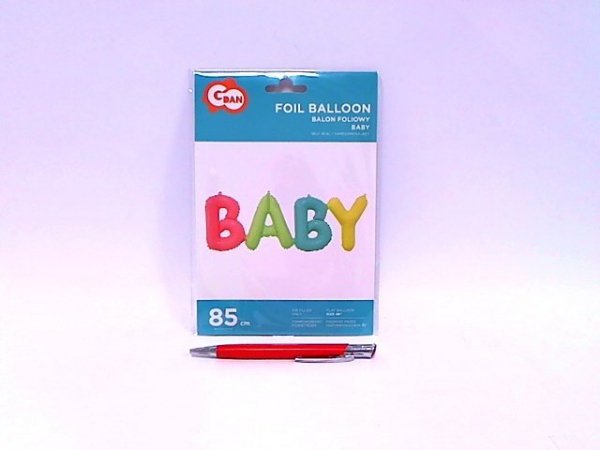 GODAN Balon foliowy napis BABY 85x29cm BN-ABAB 28871