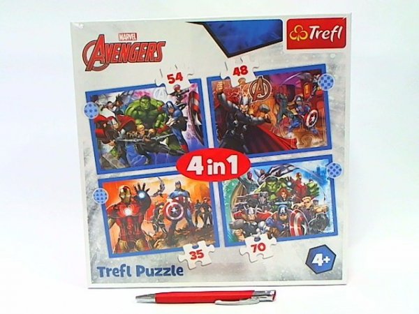 TREFL PUZZLE 4w1 Odważni Avengersi /Marvel 34386