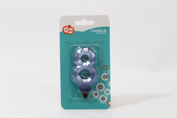 GODAN Świeczka cyfra 8 Diament met c.nieb PF-SDC8 62950