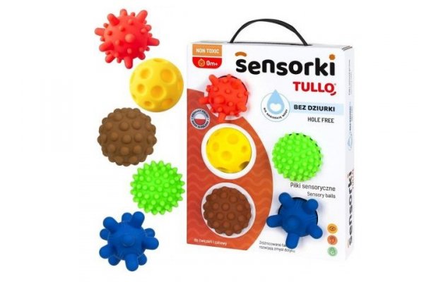 TULLO Piłeczki sensoryczne 5szt Bez dziurki 417 74170