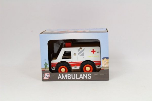 DAFFI Drewniane auto z oponami Ambulans D-136 41363