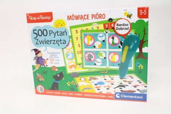 CLEMENTONI - ZABAWKI CLE Mówiące pióro 500 pytań Zwierzęta 50781