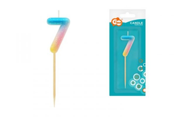 GODAN Świeczka piker Cyfra7 ombre pastel SF-POP7 73895